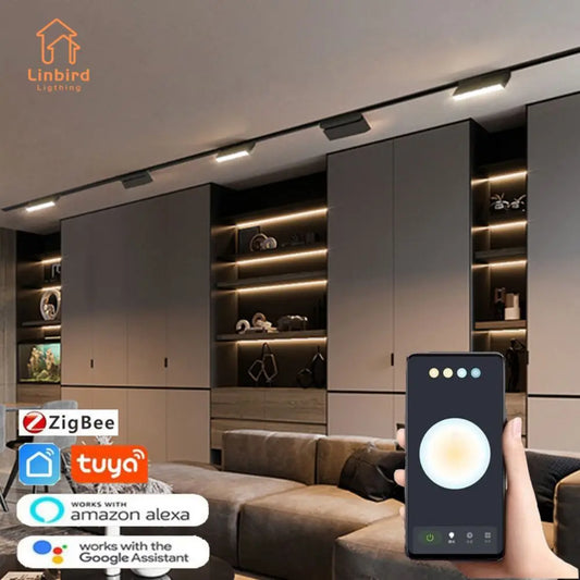 Smart Magnetic Track Rail Lighting System – Modern Flexible LED Spotlights, DC48V Ceiling Light for Indoor & Smart Home Use