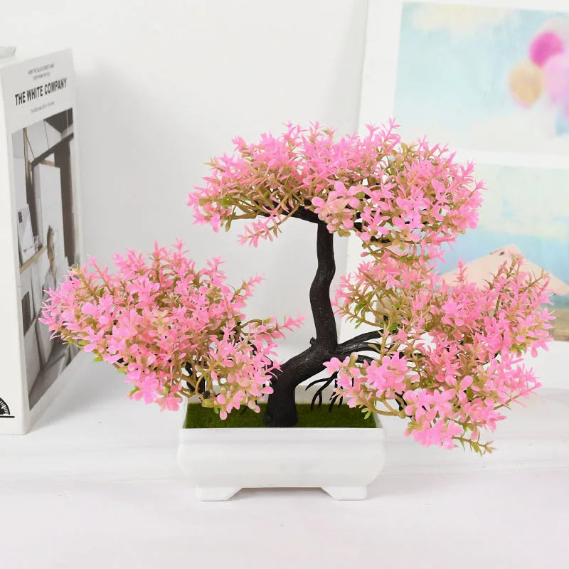 Mini Artificial Bonsai Tree – Elegant Potted Decor for Home