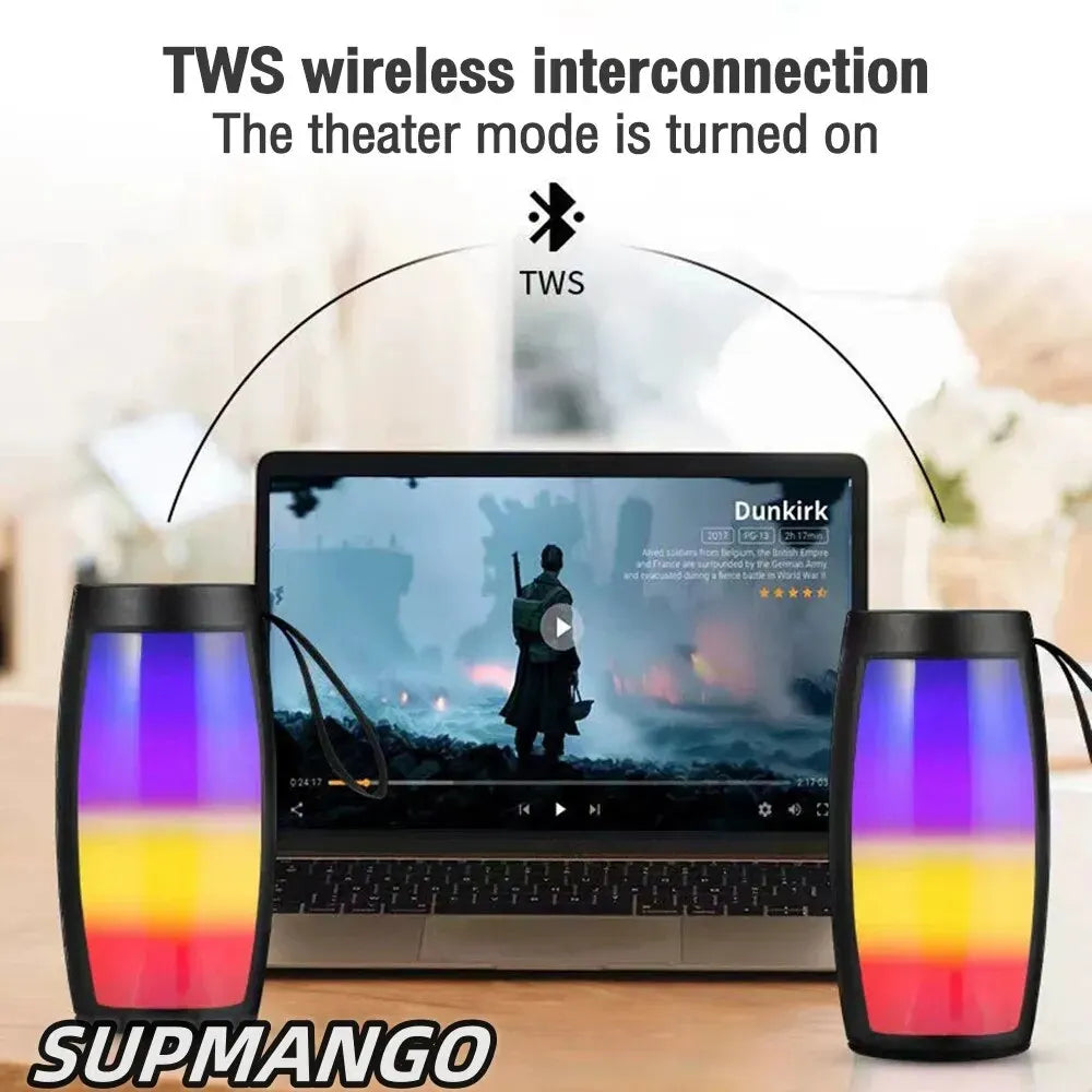 S12 Portable Bluetooth Speaker with Powerful Bass, LED Lights, Subwoofer & MP3 Player – Ideal for Car, Home, and Outdoor Use