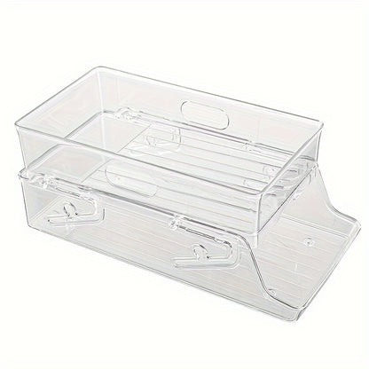 Double Layer Can Organizer Automatic Roll Down Storage Holder