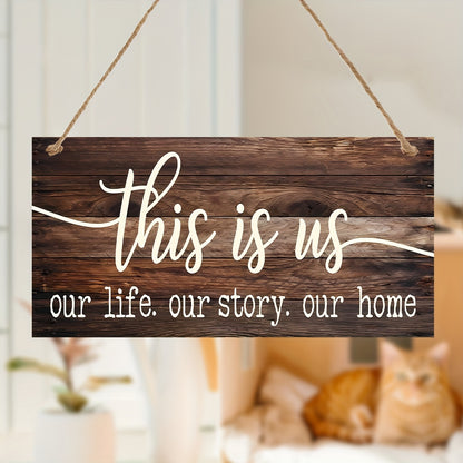 Rustic Wooden “This Is Us” Family Quote Wall Sign