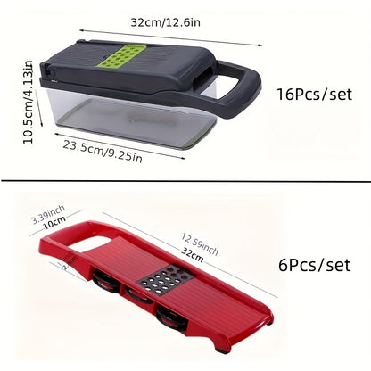 Multifunction Manual Vegetable Chopper and Slicer with Container